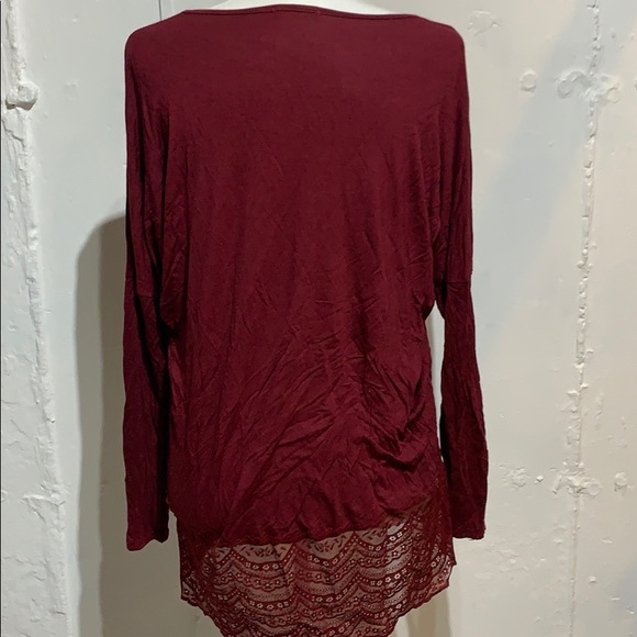 BoHo cranberry long sleeve blouse - Picture 3 of 4